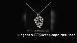 Collana in argento sterling 925 con delicato ciondolo a forma di uva