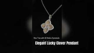 Elegante ciondolo a forma di quadrifoglio in argento sterling 925