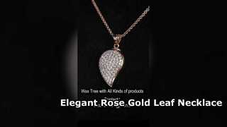 Elegante collana con foglia a goccia in argento 925 in oro rosa