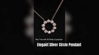 Elegante Ciondolo Cerchio Solitario in Argento 925 RG
