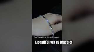 Bracciale tennis in argento 925 CZ stile elegante