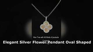 Splendido ciondolo a forma di fiore portafortuna in argento 925 con pietre CZ