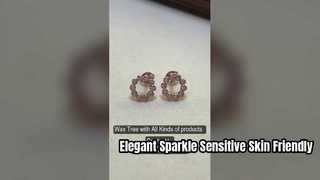 Piccoli orecchini a cerchio in oro rosa eleganti 925 sterling silver CZ