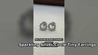 Eleganti orecchini a trifoglio in argento sterling 925 con zirconi cubici