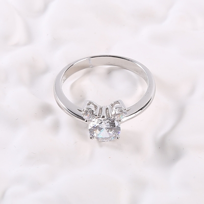 La farfalla ha modellato le nozze uniche Ring Set degli anelli di fidanzamento 2.30g 925 Sterling Silver CZ