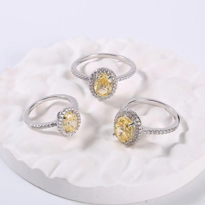 Anelli d'argento di taglio 2.3g 925 radianti eterni CZ degli anelli di promessa di impegno per le donne