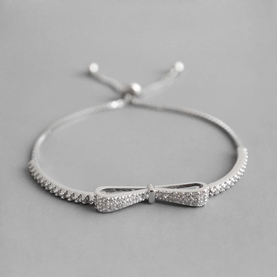 il braccialetto di zircone di Bowknot 4.13g adatta i gioielli Sterling Silver 925 per le donne