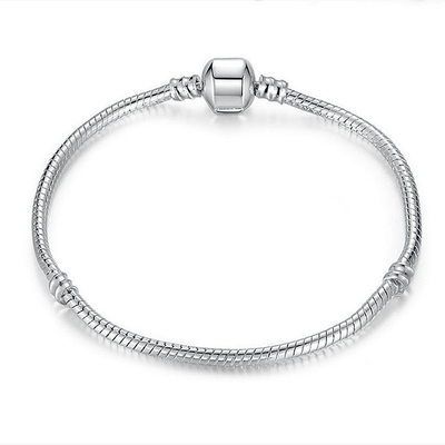 Il braccialetto placcato d'argento degli accessori 925 ha bordato l'originale di incanto della catena del serpente