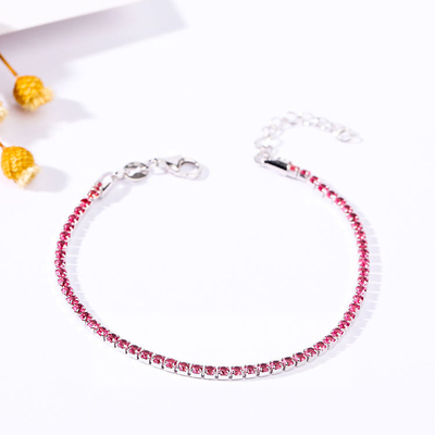 Nuovo Diamond Bracelet d'avanguardia 925 zirconi d'argento di rosa regolabili per le donne