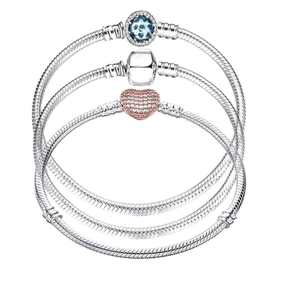 Il braccialetto della CZ dell'argento del progettista 925 incanta il regalo di DIY bordato