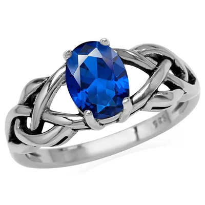 925 Sterling Silver Diamond Engagement Rings, anello di fidanzamento blu di zircone 3.0g