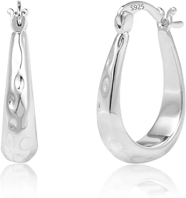 orecchini d'argento di 2.3g 925 CZ, Sterling Silver Open Heart Earrings