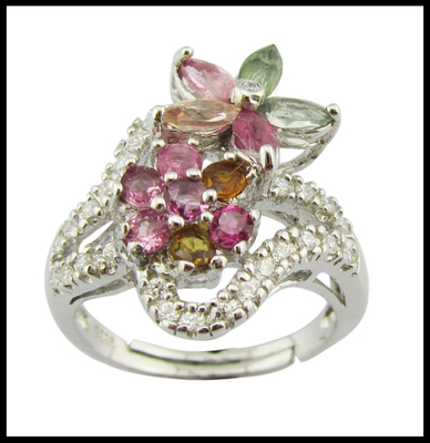 Anelli di pietra preziosa in argento sterling con anelli di purezza 925