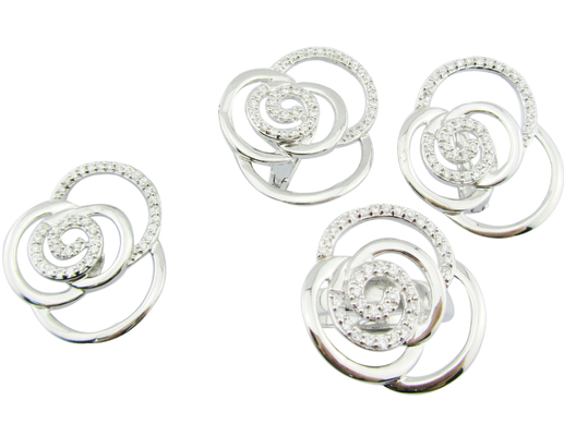 Sito di gioielli in argento 925 rivestito di rodio con 7 anelli USA