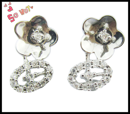 Orecchini d'argento CZ 925 Vintage Senza nichel per occasioni casuali Stile semplice Orecchini d'argento sterling carini
