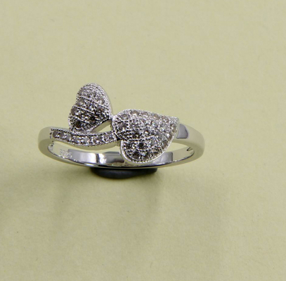 Heart Leaf CZ AAA Anello impilabile 925 Sterling Silver CZ Anelli Pera/ Ovale/ Rotondo/ Chevron/ Heart Cut CZ Anello di gemma