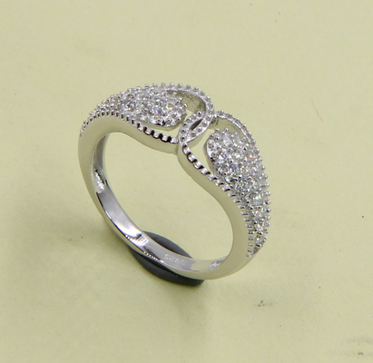 925 Sterling Silver Bands With Cubic Zirconia Gemstones In Heart And Oval Shapes Sterling Silver Cubic Zirconia Rings