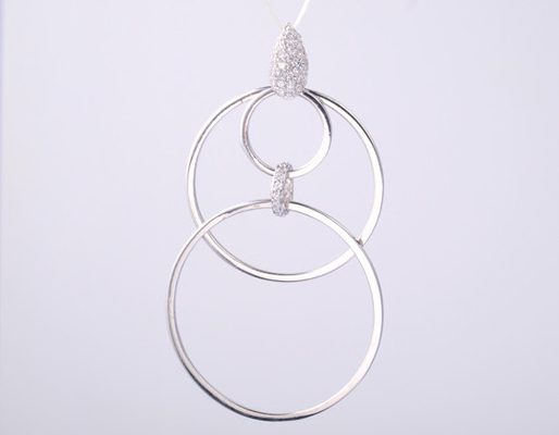 Cerchi Rotondi Forma Collezione Geometrica Pendente con pietre CZ 925 Sterling Silver Gioielli Accessori D'argento sterling pendente d'argento cz pendente d'argento Geometria