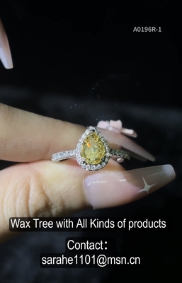 Forma di pera Moissanite brillante 925 Sterling Silver CZ Anelli AAA di alto grado Cubic Zirconia pietre 1.0-1.5-2.0mm Dimensione di pietra Anelli di pietra preziosa argento