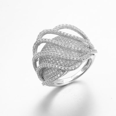 Zircone geometrico Ring Custom Rings di Sterling Silver CZ di forma 925