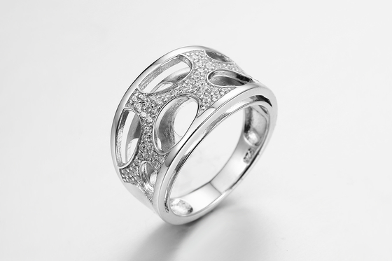 Anello rotondo 4.93g Sterling Silver Rings For Women di eternità di zircone del foro
