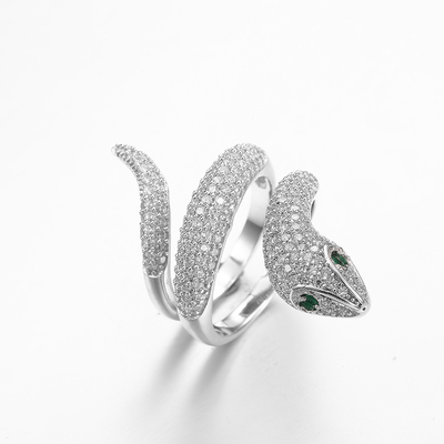 Zircone d'argento Sterling Silver Snake Ring degli anelli della CZ dell'ornamento 925 animali