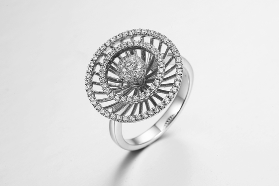 insieme del AAA Sterling Silver Cz Wedding Ring delle fedi nuziali dell'argento 4.31g e di zircone