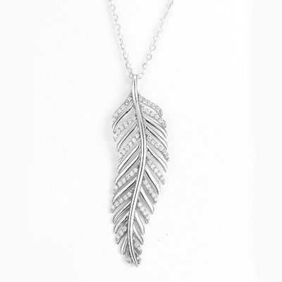 Pendente a forma di foglia in argento sterling 925 con placcatura PVD, collana con pendente Tffany