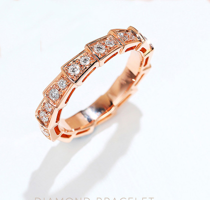 Oro Diamond Rings 3.5g 18K Rose Gold Wedding Band della vipera 18K di Serpenti