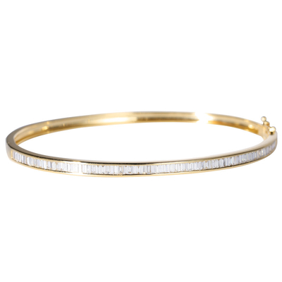 oro 18K Diamond Bangle braccialetti del braccialetto dell'oro bianco e giallo di 1.0ct di 55mm 45mm