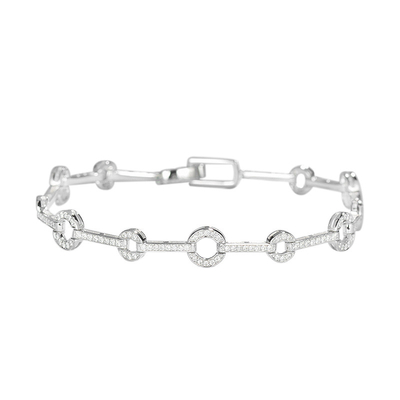 Oro Diamond Bracelets 0.73ct 17.5cm Ring Buckles del 18K delle donne