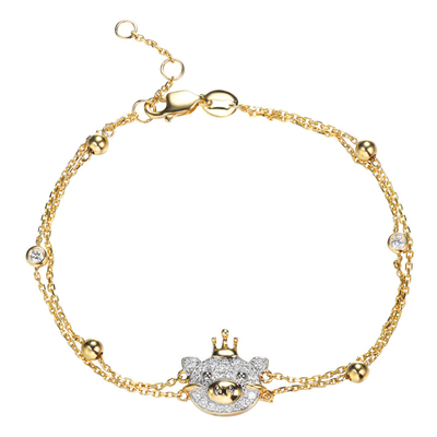 Oro solido Diamond Bracelet 0.22ct della regina 18k del maiale per la riunione del regalo del partito