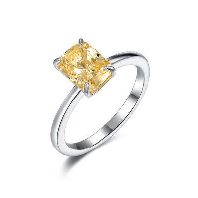 L'impegno 925 Sterling Silver Diamond Ring Emerald ha modellato 2.78g