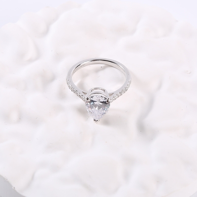 Anelli di fidanzamento a forma rotonda 2.18g coppia 925 anelli in argento CZ