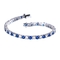 Gioielli fini d'argento creati di lusso di Sapphire Bracelet Women Romantic Wedding 925 nani del blu