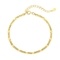 Catena regolabile di Mini Ankle Oval Bead Charm dell'argento dorato 18K dei braccialetti delicati di collegamento