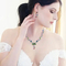I gioielli di Crystal Silver 925 del fiore del mazzo della foglia hanno messo l'insieme del pendente e dell'orecchino delle nozze delle donne