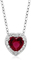 Donne 925 orecchini rossi di biossido di zirconio di Sterling Silver Wedding Sets Heart ed insieme del pendente