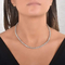 Insieme d'argento dei gioielli 925 del pendente degli orecchini della collana di Diamond Rhinestone Jewelry Set Tennis