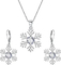 Insieme d'argento d'argento dell'orecchino della collana dei gioielli CZ925 del fiocco di neve delle donne di nozze di impegno