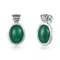 Argento verde ovale all'ingrosso di Emerald Stone Earrings 2.00g per le donne delle signore delle ragazze