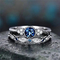 Anelli di fidanzamento 925 Sterling Silver Diamond Anelli di fidanzamento blu Zircon
