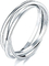 Sterling sottile 925 anelli d'argento della CZ, 4.20g Sterling Silver Rings solido
