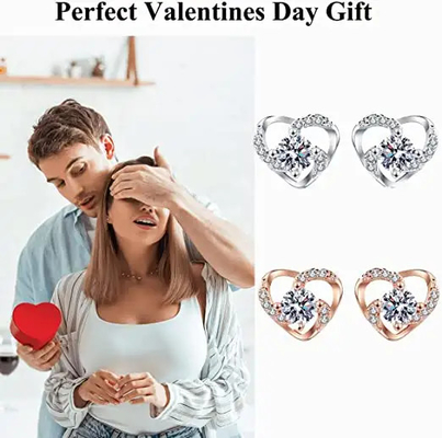925 perni d'argento alla moda dell'orecchio, 925 orecchini d'argento di Sterling Heart Shaped CZ
