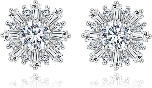 Gli orecchini fatti a mano rotondi del perno dell'oro, adattano i 925 orecchini d'avanguardia di Sterling Silver CZ