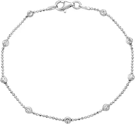 1.8g braccialetto d'argento Crescent Chain Designer della perla delle donne 925