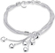 Cuore di Sterling Silver Bracelet Five Thread cinque di progettazione semplice 925