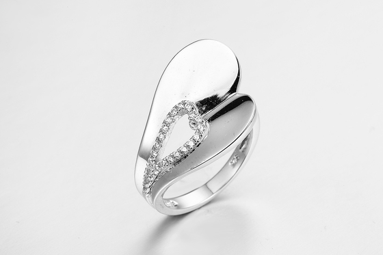 Anello in forma di pera 925 in argento Unisex / Gioielli da donna 2 mm di larghezza