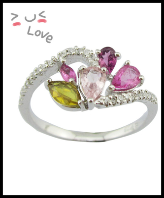 Anelli in pietra preziosa in argento per occasioni occasionali / feste