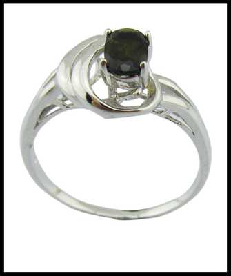 Eleganti anelli di turmalina argento con rivestimento in rodio